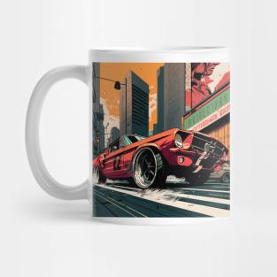 Comic Classic Mustang Drift Print Mug